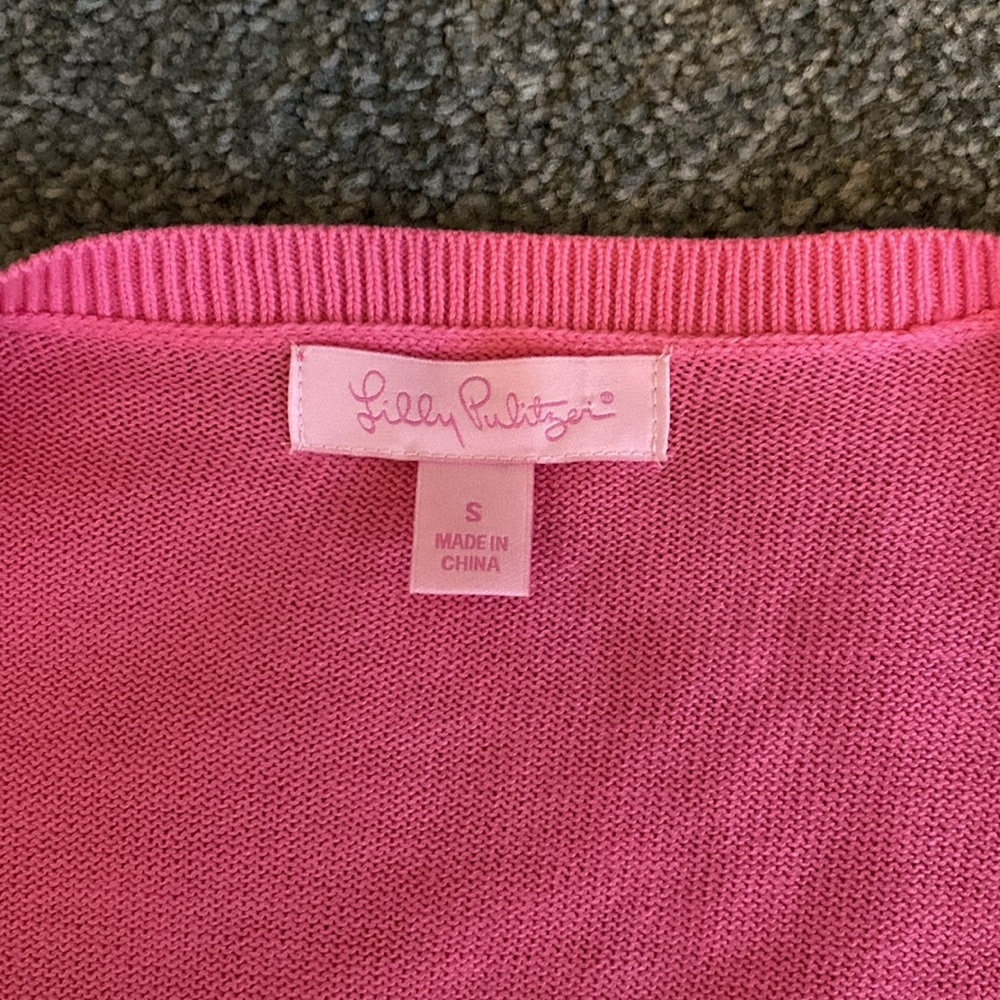 Lilly Pulitzer Pink Cropped Cardigan - Picture 4 of 5